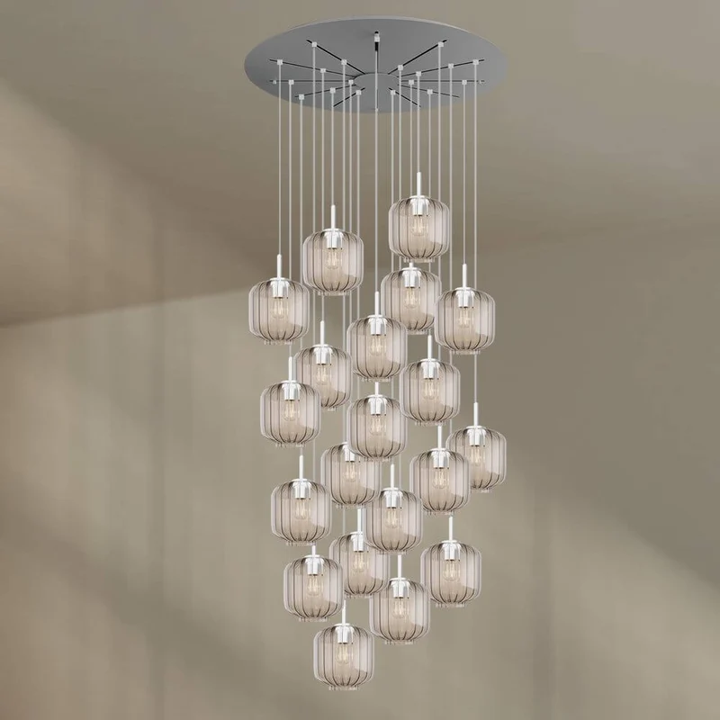 s.luce Velo Galerieleuchte 20-flammig Ø 120cm Baldachin Ø 20cm