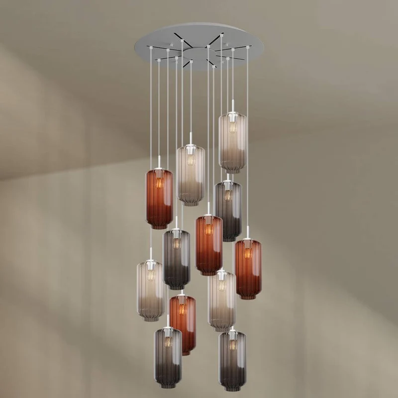 s.luce Velo Galerieleuchte 12-flammig Ø 80cm Baldachin Ø 18cm