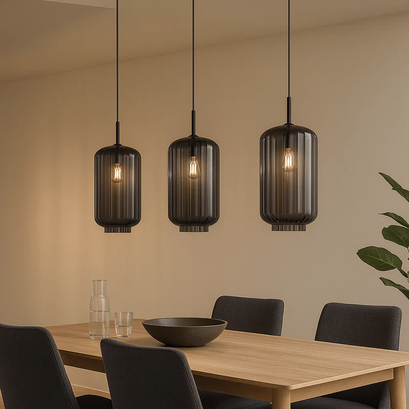 s.luce Velo Esstisch-Pendelleuchte 3-flammig 120cm Ø 18cm