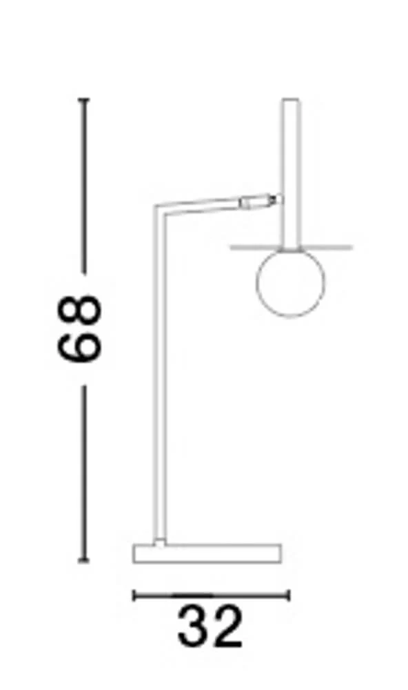Pielo Tischleuchte G9 H 68cm Ø 32cm