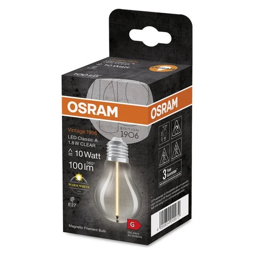 OSRAM Vintage 1906® Classic A LED-Lampe, 1,8W, 100lm , Warmweiß , E27