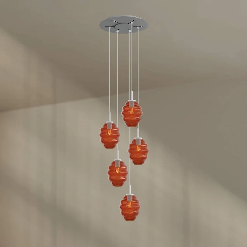 s.luce Echos Galerieleuchte 5-flammig Ø 60cm Baldachin Ø 18cm