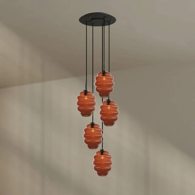 s.luce Echos Galerieleuchte 5-flammig Ø 60cm Baldachin Ø 25cm