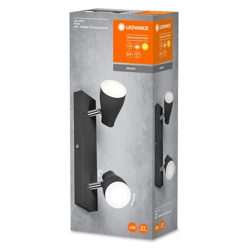 LEDVANCE LED SPOT PEAR Deckenanbau-Spot, sw, 8,6W, 420lm