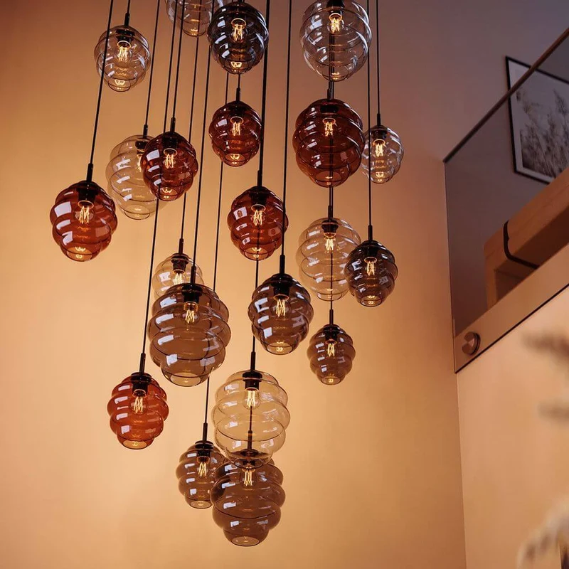 s.luce Echos Glas Galerie-Pendelleuchte Aufhängung 500cm Weiß
