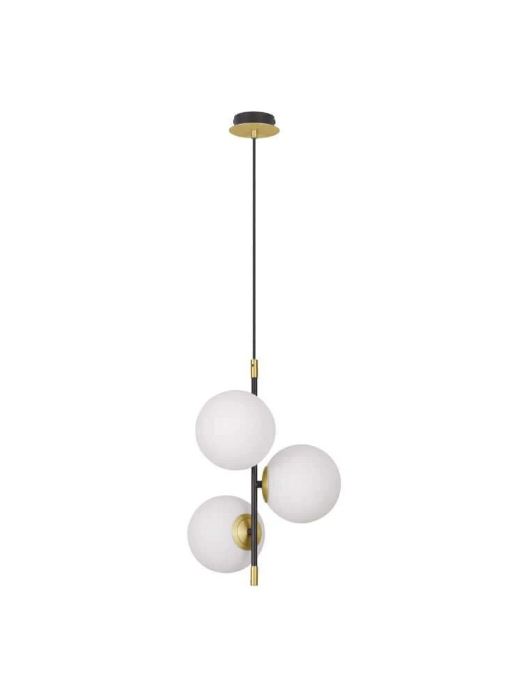 Git Pendelleuchte 3-flammig Ø 33cm Gold, Weiß, Schwarz