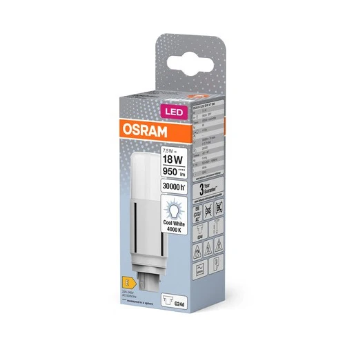 OSRAM DULUX LED-Lampe D18 VT EM, 7,5W, 950lm, 4000K , Kaltweiß