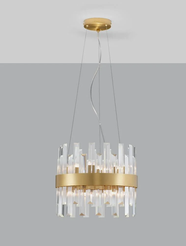 Crown Pendelleuchte 5-flammig Ø 35cm Gold-Satiniert