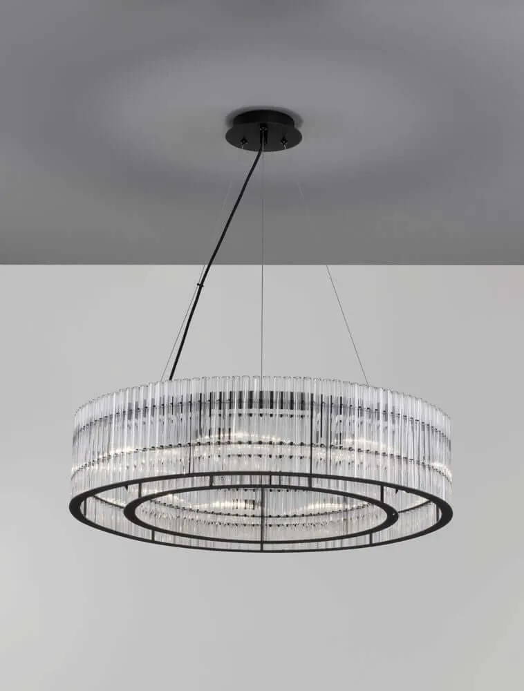 Barok Pendelleuchte Ø 70cm Schwarz
