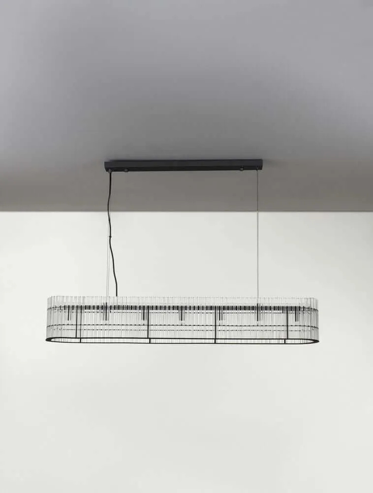 Barok Pendelleuchte 110cm Schwarz