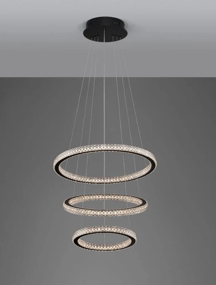 Ginevra LED Pendelleuchte 3-flammig Ø 51cm 3000K Schwarz