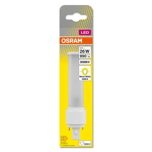 OSRAM DULUX D LED EM & AC MAINS LED-Röhre 17,1cm (ex 26W) 10W / 3000K Warmweiß G24d-3