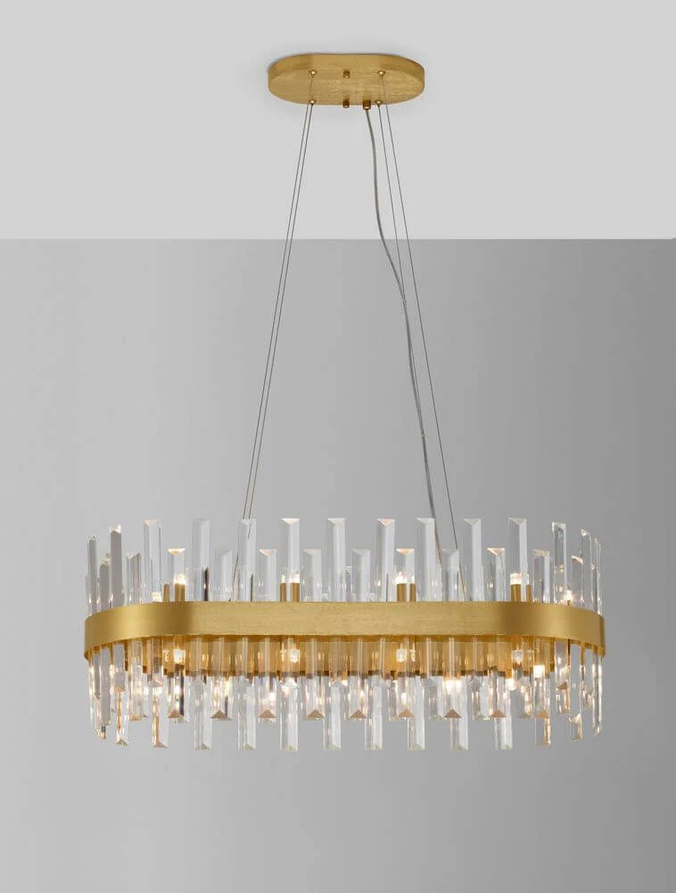 Crown Pendelleuchte 10-flammig Gold-Satiniert
