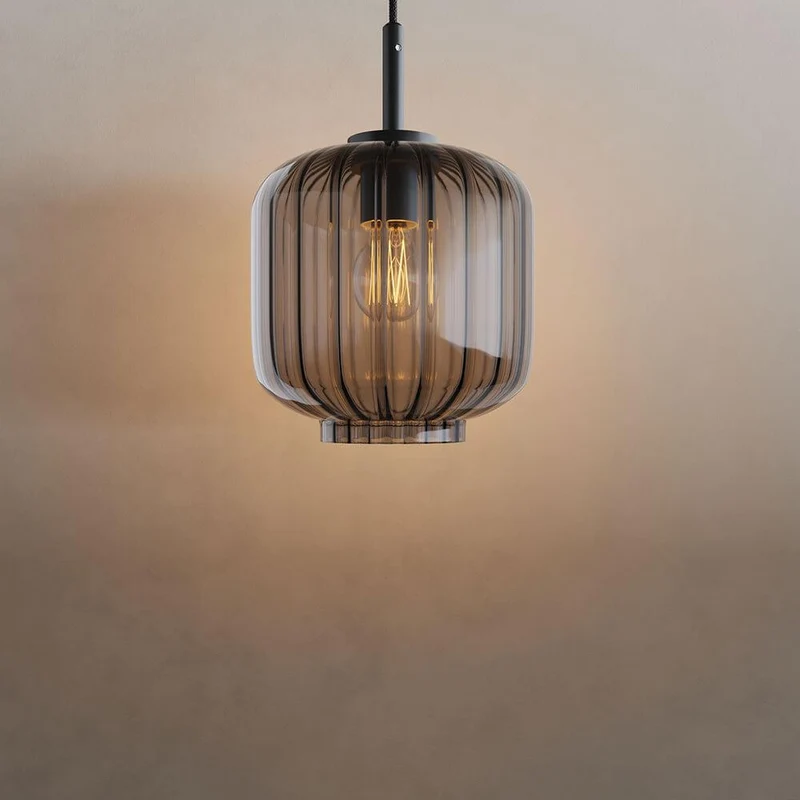 s.luce Velo Glas-Pendelleuchte Aufhängung 150cm Schwarz