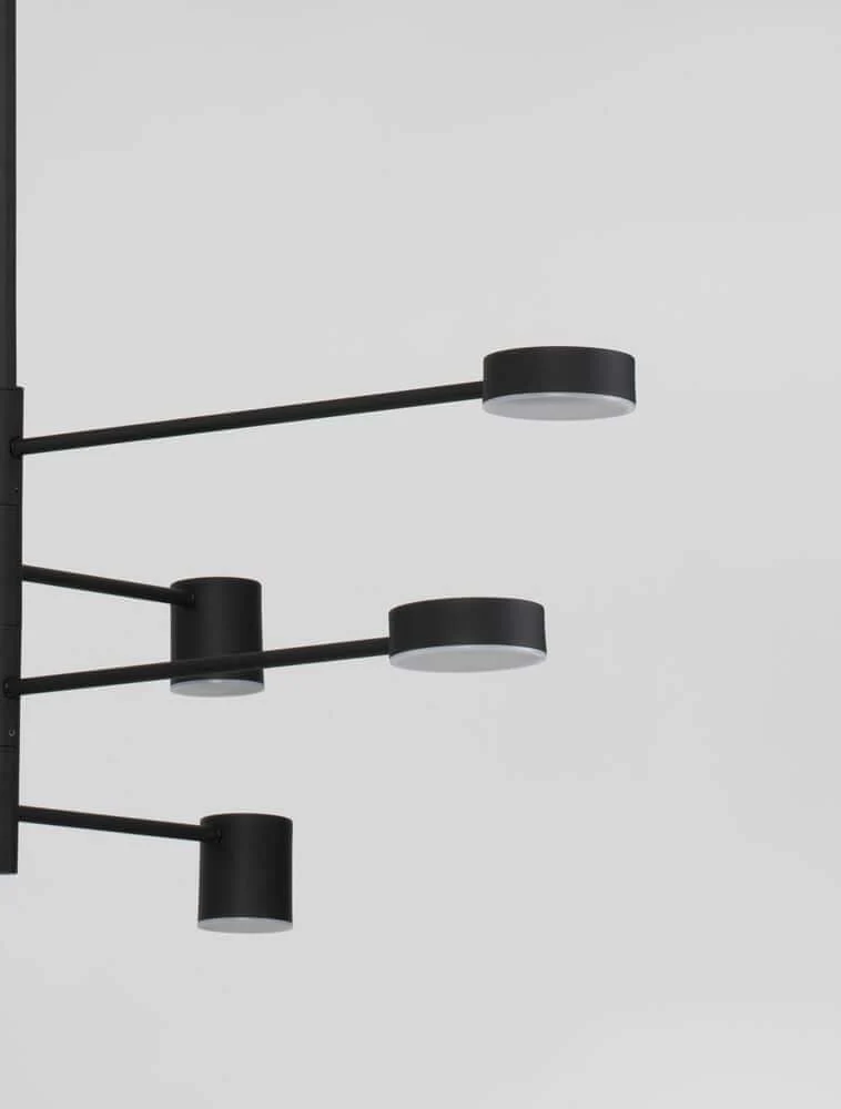 Nordik LED Pendelleuchte 8-flammig Ø 100cm 3000K Schwarz