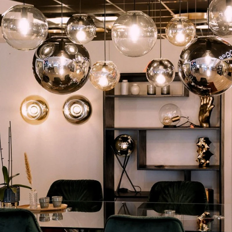 s.luce Orb Glaskugel Hängelampe 150cm Aufhängung Schwarz