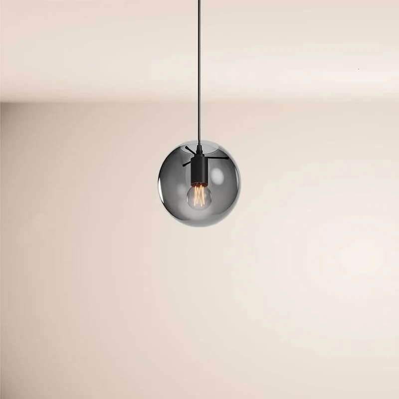 s.luce Orb Glaskugel Hängelampe 150cm Aufhängung Schwarz