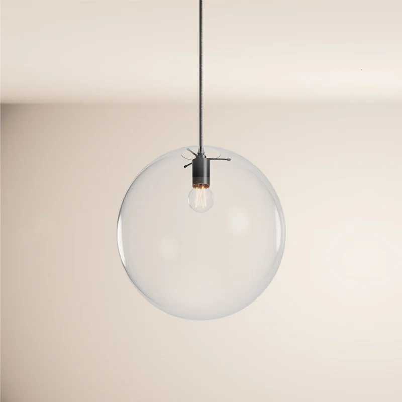 s.luce Orb Glaskugel Galerieleuchte 500cm Aufhängung Schwarz