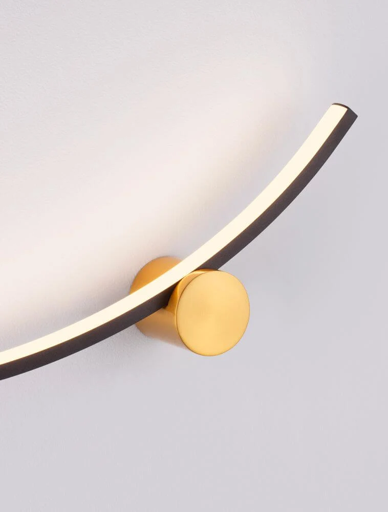 Kima LED Wandleuchte Bogen 3000K Schwarz, Gold