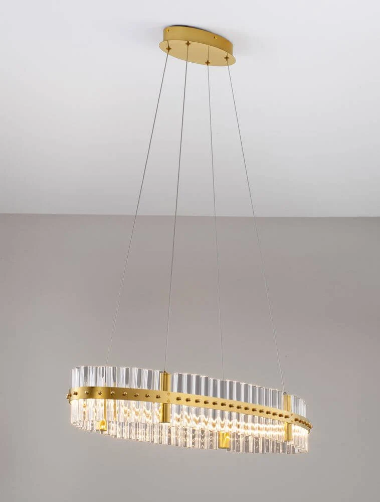 Kezo LED Pendelleuchte Oval Ø 90cm 3000K Gold