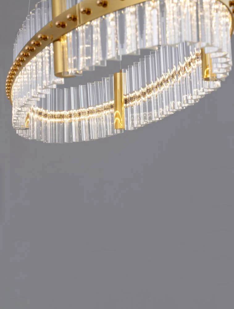 Kezo LED Pendelleuchte Oval Ø 90cm 3000K Gold
