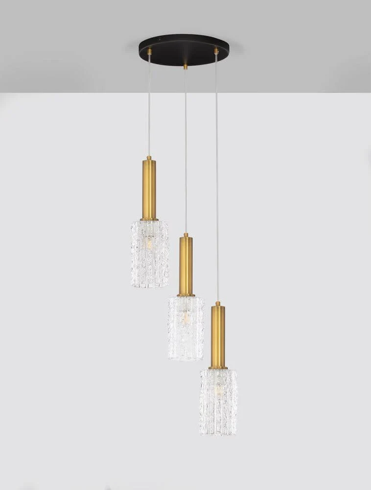 Certa Pendelleuchte 3-flammig Ø 30cm Schwarz, Gold