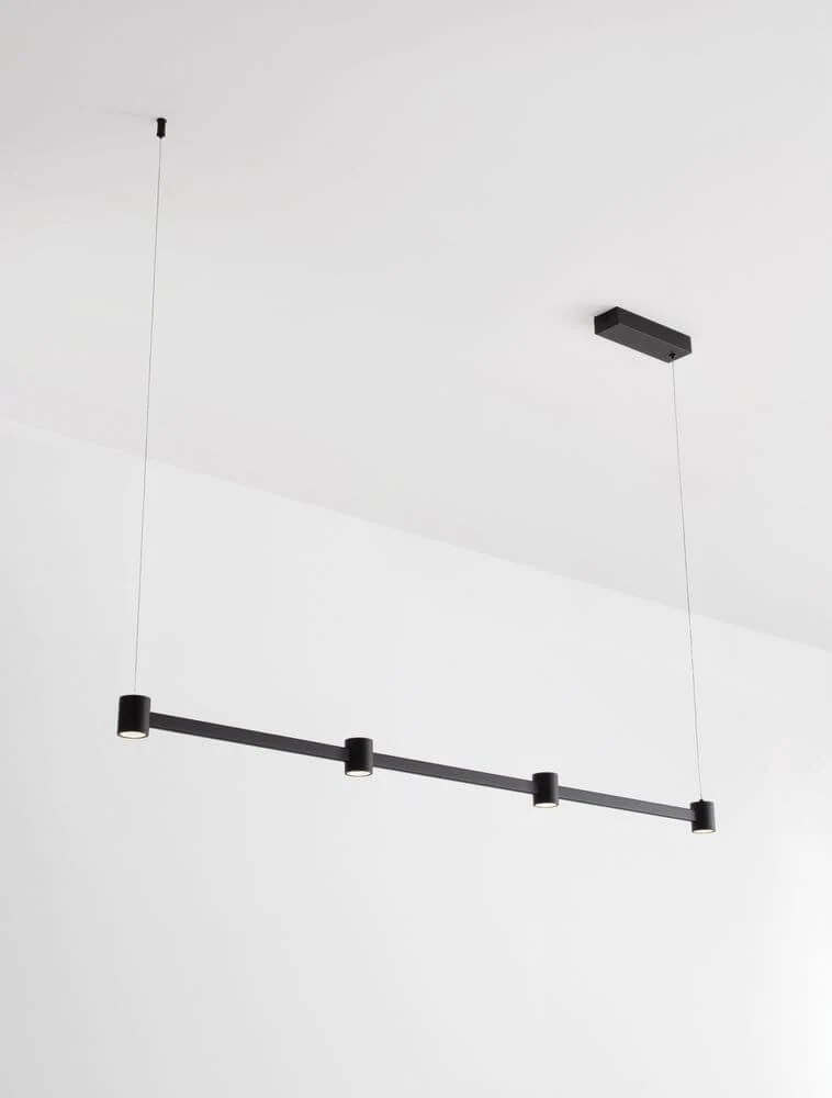 Puize LED Pendelleuchte 4-flammig 3000K Schwarz