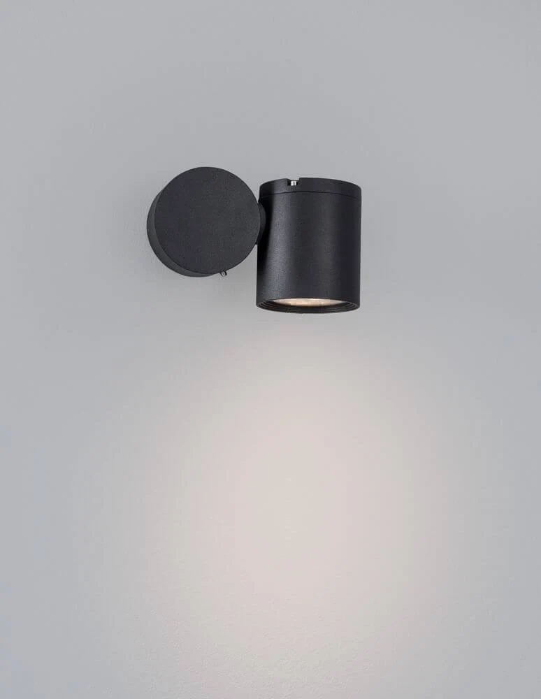 Focus Außenwandleuchte Rund GU10 Schwarz IP54