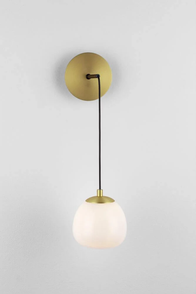 The Egg Wandleuchte Gold, Weiß, Schwarz