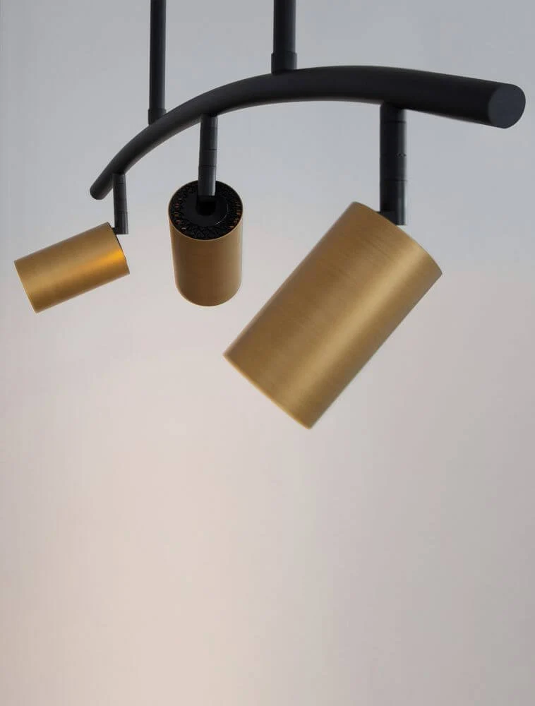 Pogno Pendelleuchte 3-flammig Bogen Schwarz, Gold