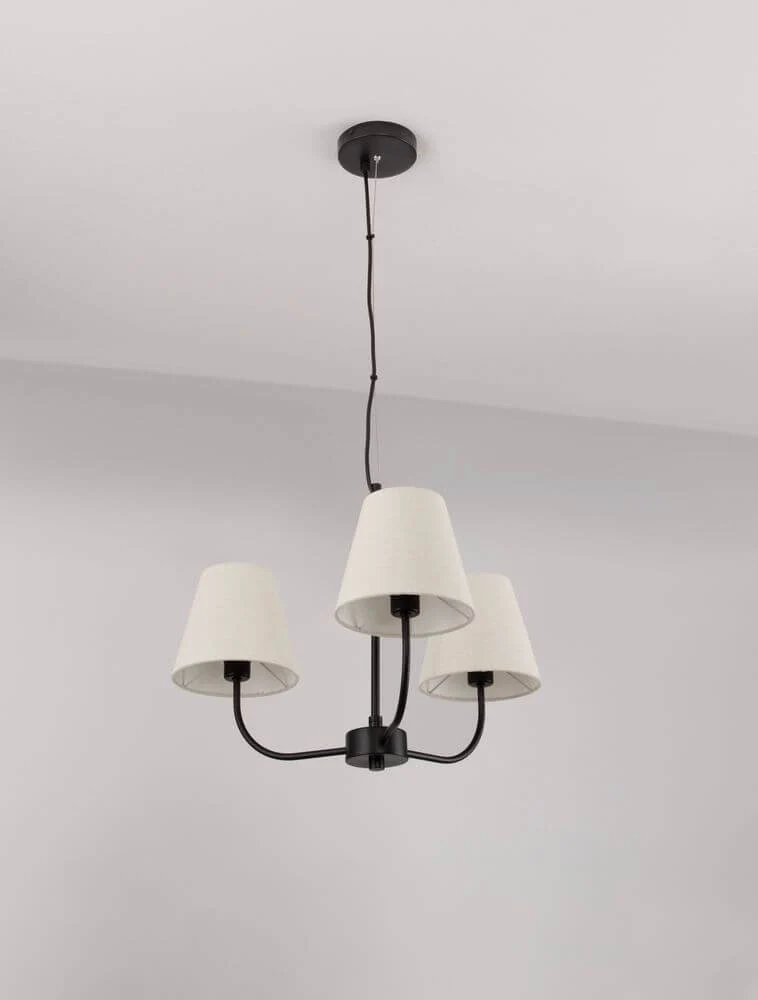 Moist Pendelleuchte 3-flammig Ø 52cm Schwarz, Beige