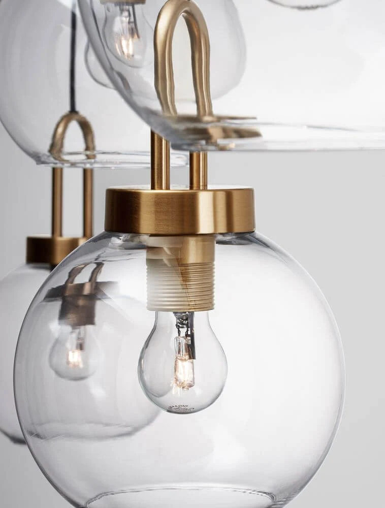 Irvine Pendelleuchte Balken 97,5cm 4-flammig Gold, Transparent
