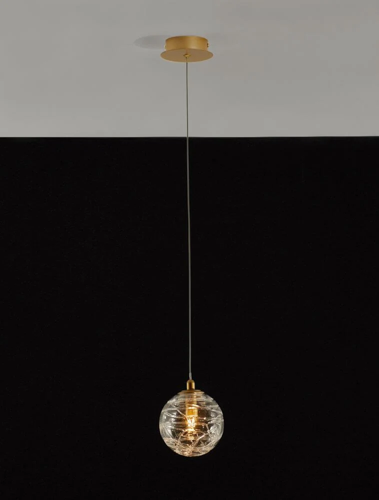 Coen Pendelleuchte Gold, Transparent