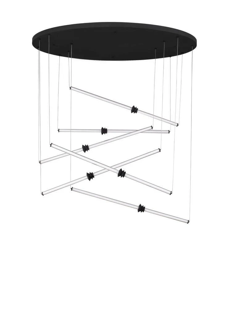 Stalactite LED Pendelleuchte 6-flammig Ø 150cm 3000K Schwarz