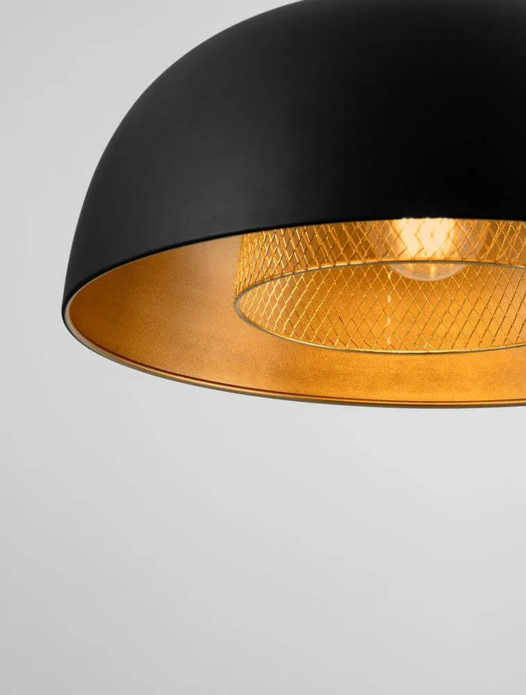 Sqube Pendelleuchte Schwarz, Gold