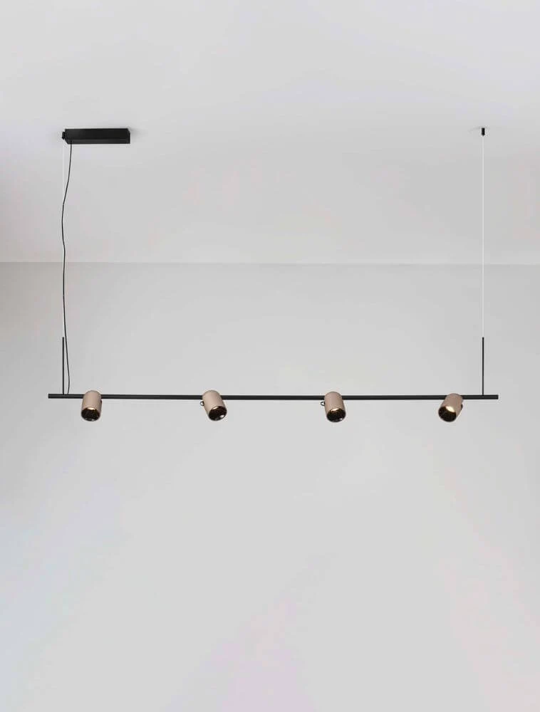 Sirmos LED Pendelleuchte 4-flammig 3000K Schwarz, Braun