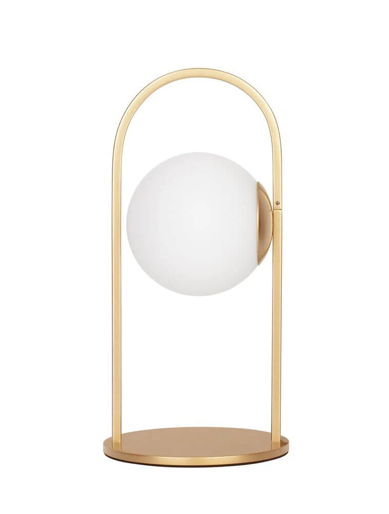 Hook LED Tischleuchte 3000K Gold-Gebürstet, Weiß