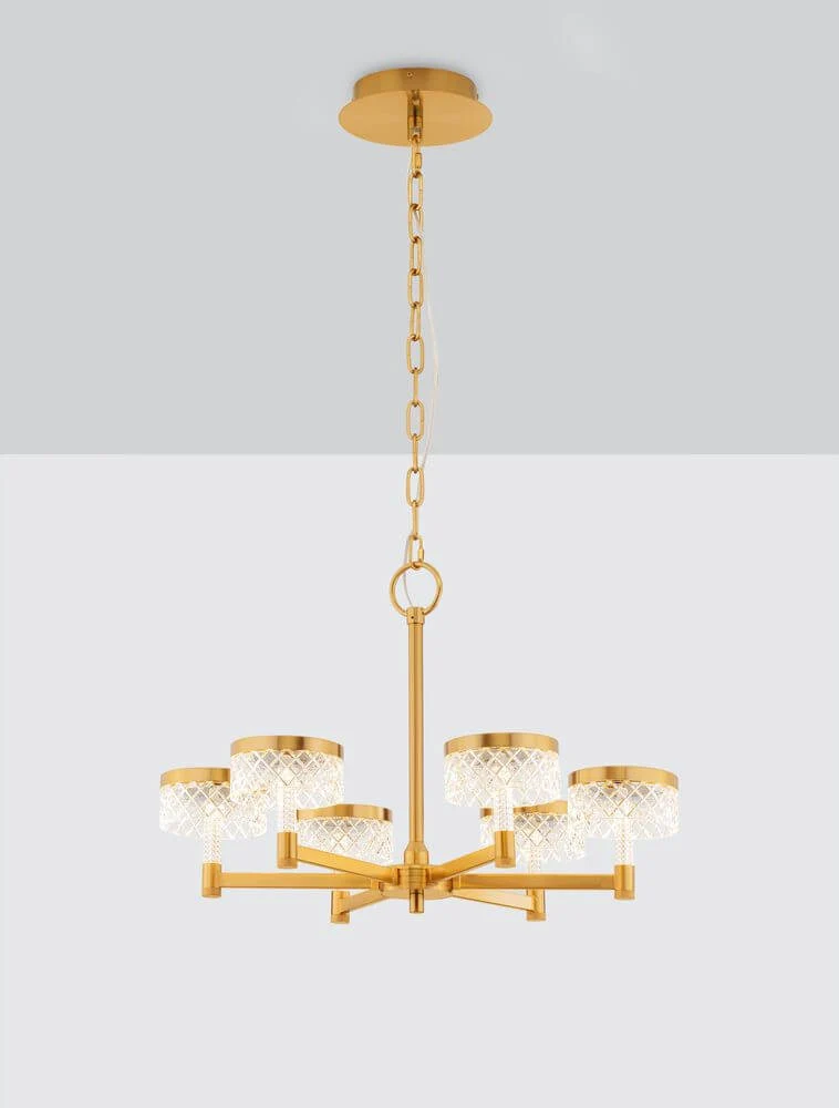 Bion LED Pendelleuchte 6-flammig Ø 70,7cm 3000K Gold