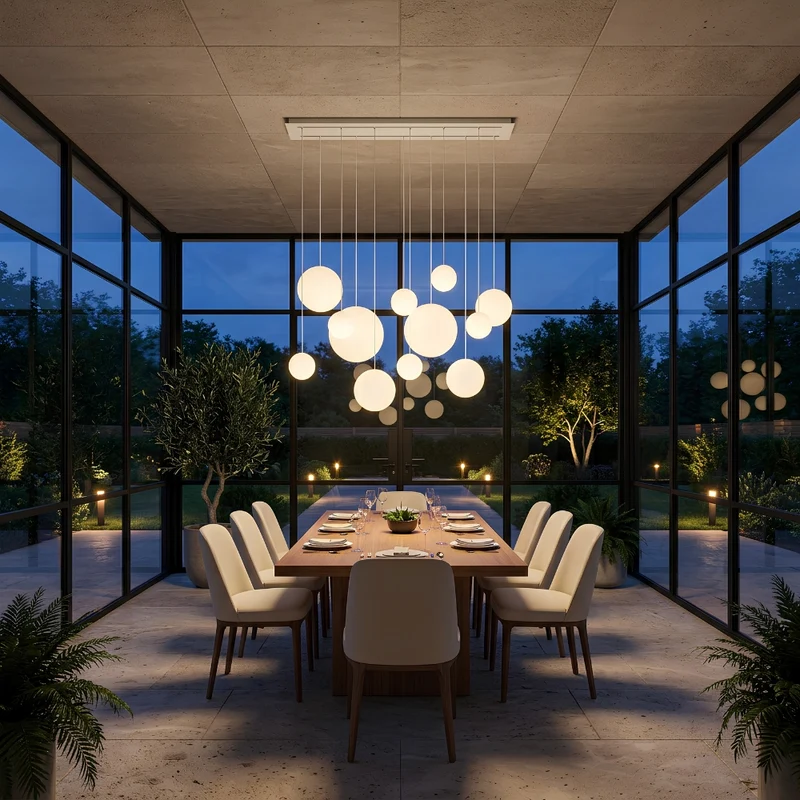 s.luce Orb Esszimmerlampe 12-flammig 160cm 2-reihig