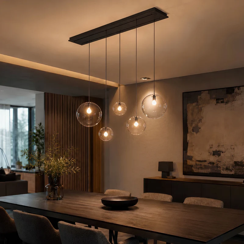 s.luce Orb 5-flammige Esstischlampe 2-reihig 160cm