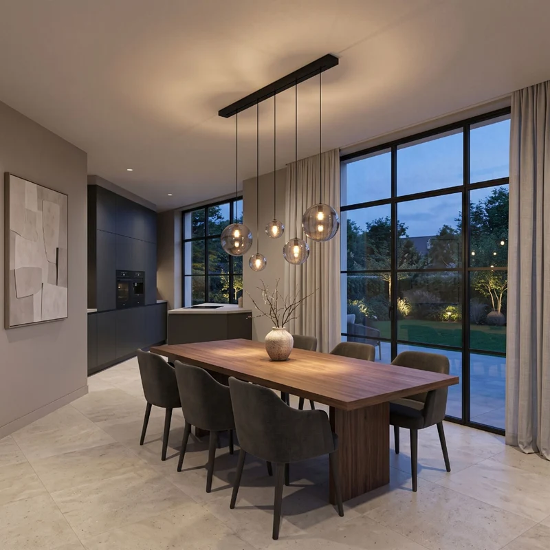 s.luce Orb Esstisch-Hängeleuchte 5-flammig 160cm