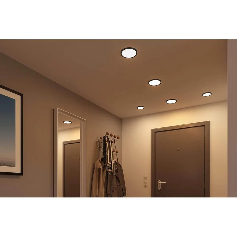 VariFit LED Einbaupanel Areo Panel Rund Schwarz IP44