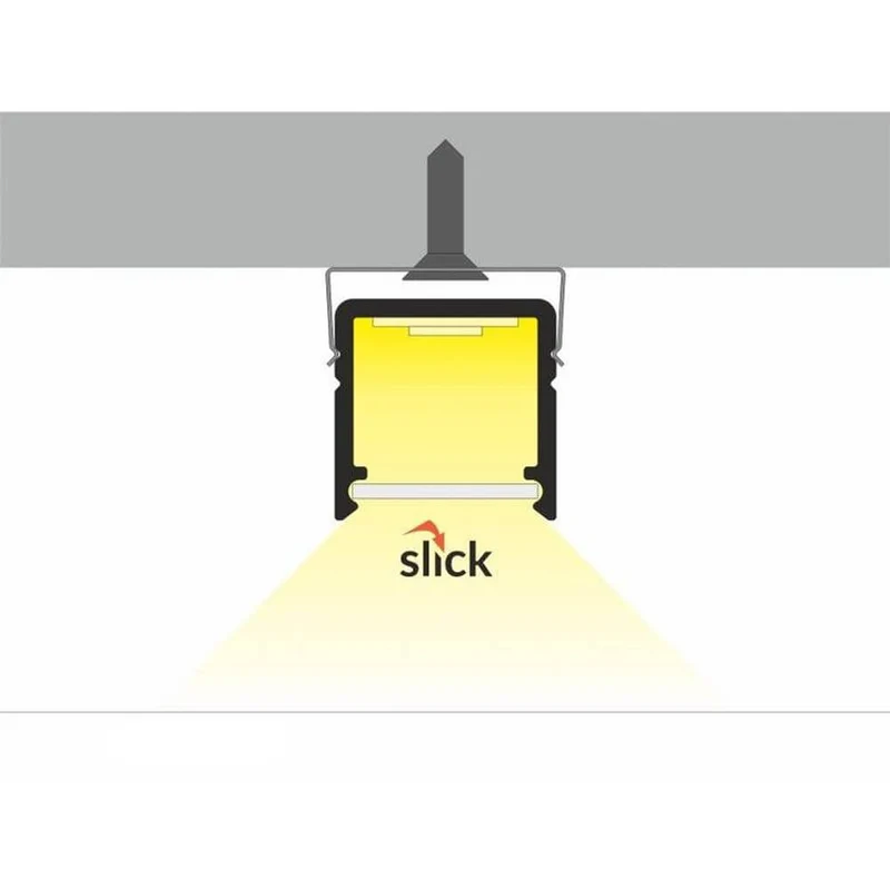 Aufbauprofil micro 200cm Schwarz ohne Abdeckung für LED-Strips