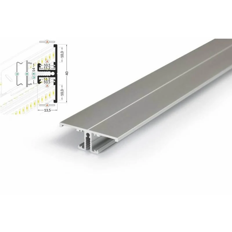 Aufbau-Wandprofil T-Form 200cm Alu-eloxiert für LED-Strips