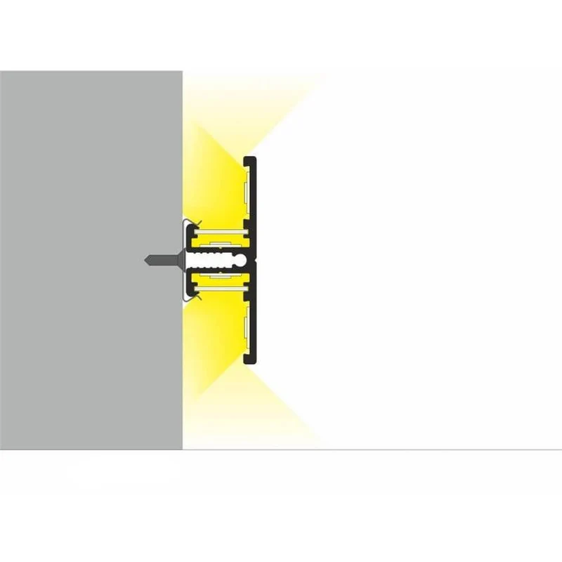 Aufbau-Wandprofil T-Form 200cm Alu-eloxiert für LED-Strips