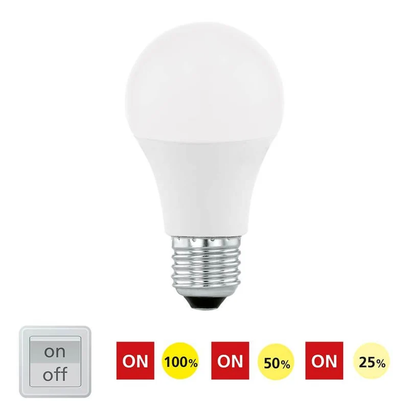 E27 LED Dimmbar per Schalter Warmweiß 3000K 806lm 8,5W
