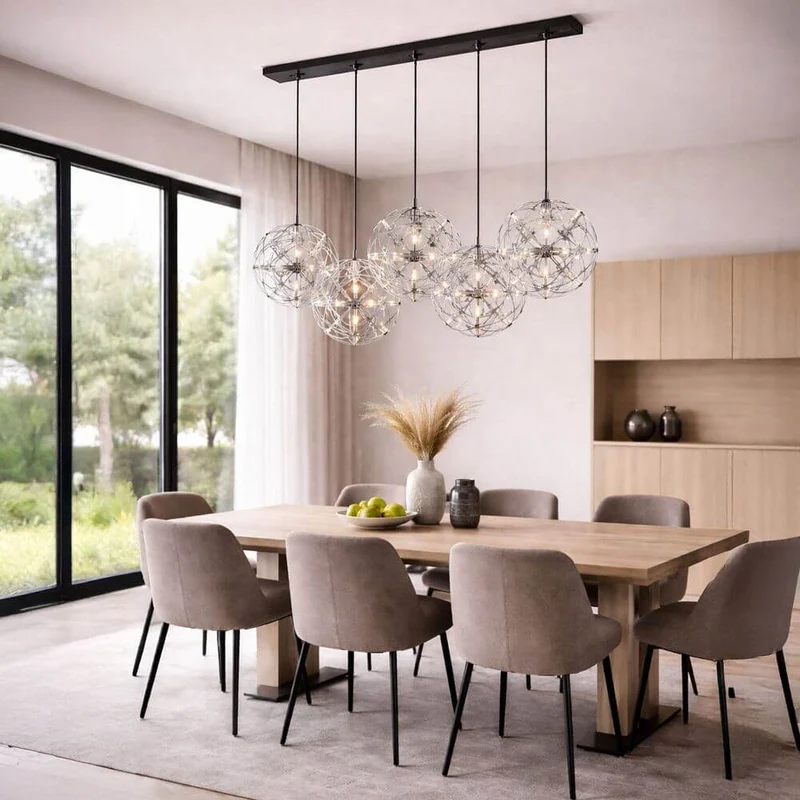 s.luce Atom LED Esstisch-Pendelleuchte 2 bis 5-flammig Balken 160cm