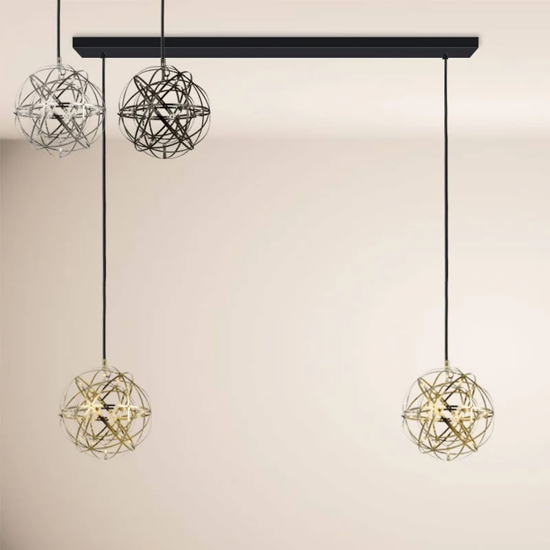 s.luce Atom LED Esstisch-Pendelleuchte 2 bis 5-flammig Balken 160cm