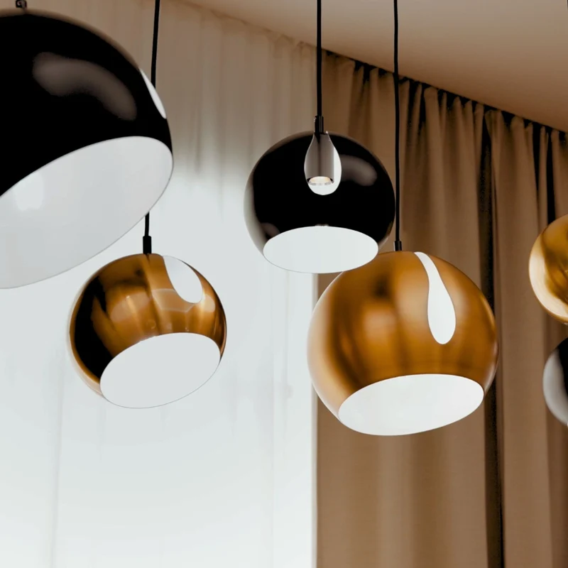 s.luce Ball Esstisch-Pendelleuchte drehbarer Schirm Ø 20cm 160cm Baldachin
