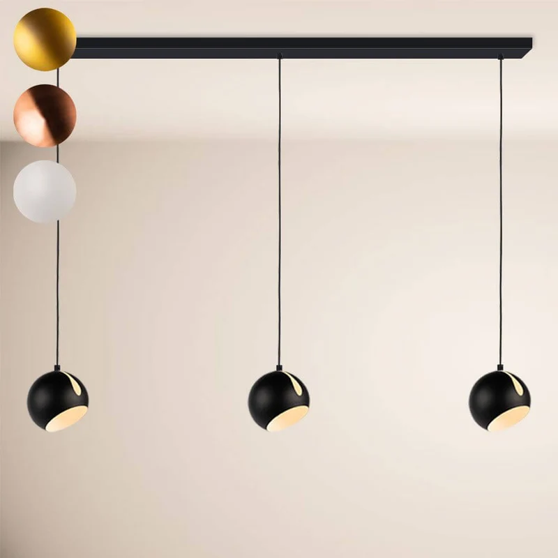 s.luce Ball Metall Esszimmerlampe Kombination Ø 20cm 120cm